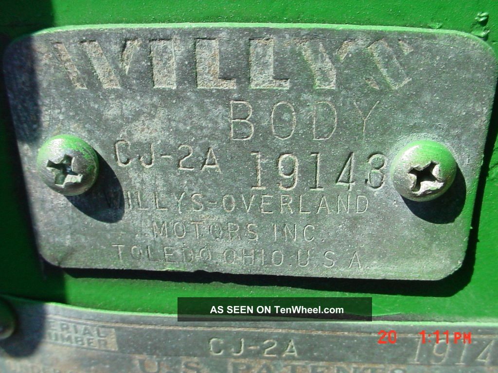 willys engine serial numbers
